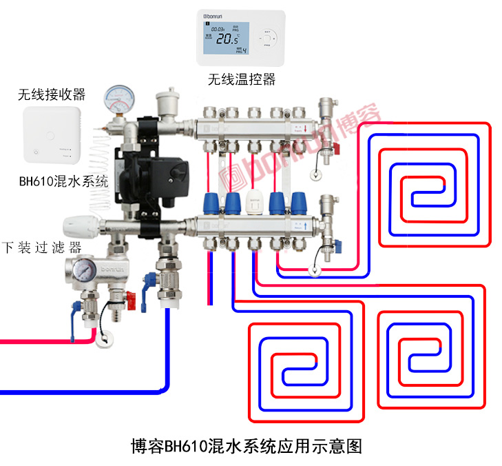 博容BH610地暖混水裝置應(yīng)用示意圖